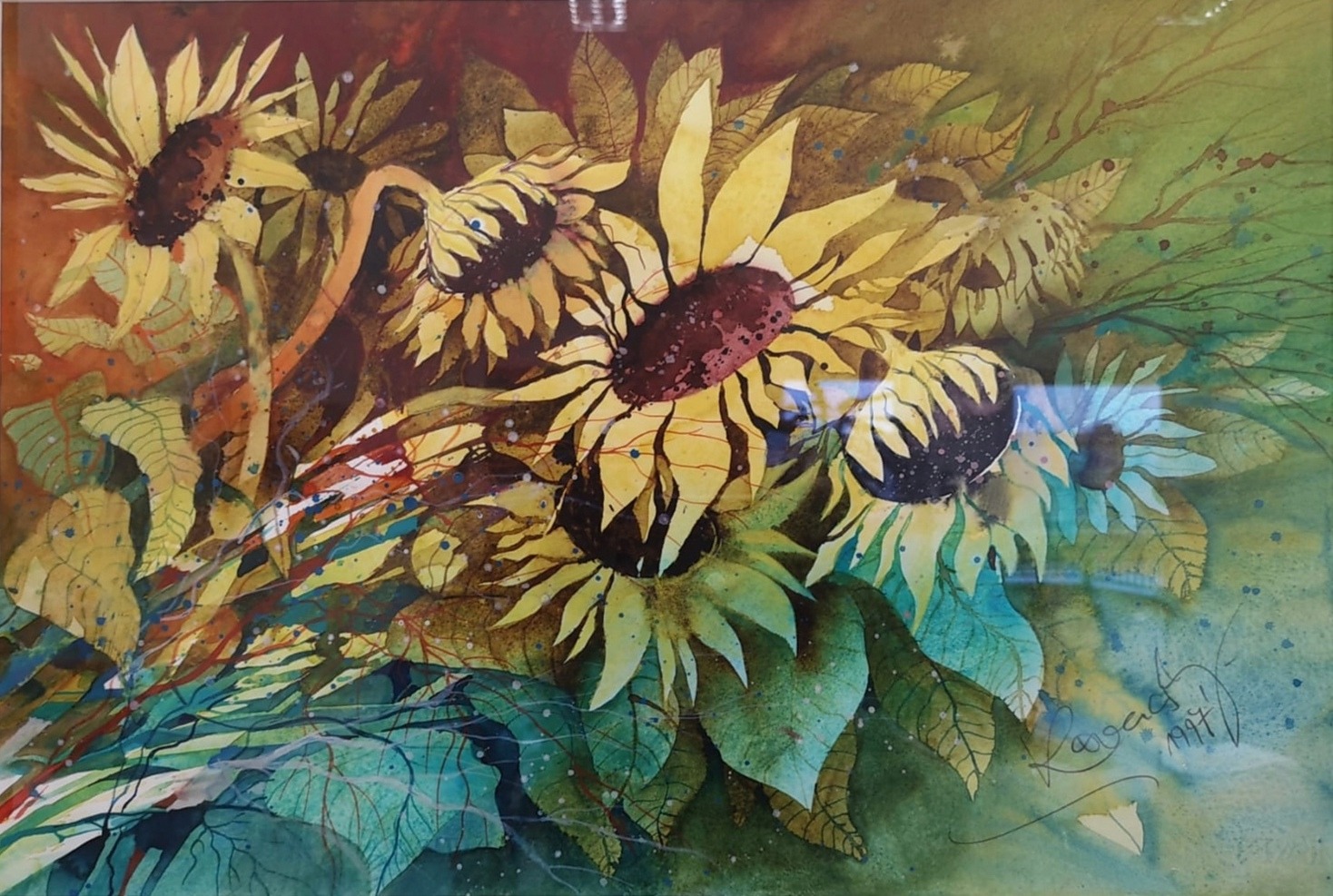 LIEGENDER SONNENBLUMENSTRAUSS