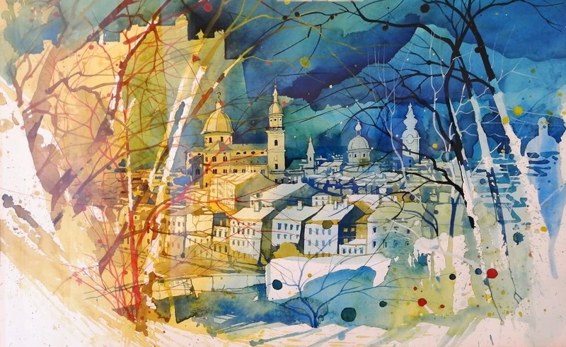 SALZBURG – KAPUZINERBERG – BLICK VON DER KOKOSCHKA-TERRASSE, YELLOW